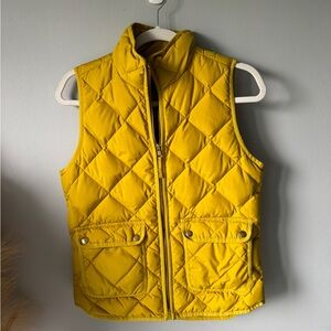 J. Crew Yellow Quilted Vest